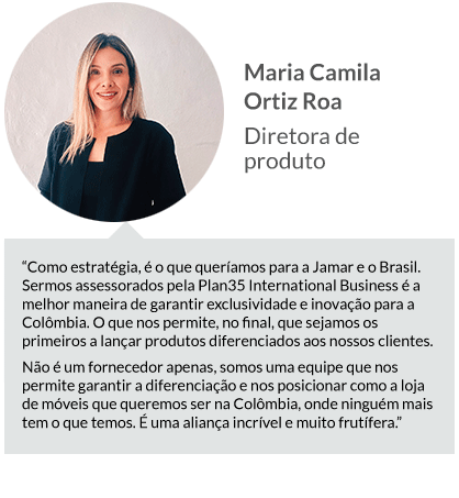 o serviço da plan35 é fundamental para o sucesso e crescimento do negócio do jamar com o mercado brasileiro. já são 10 anos de uma parceria de muito sucesso. - Hernán Eduardo Rodriguez Caballero, diretor de abastecimento.